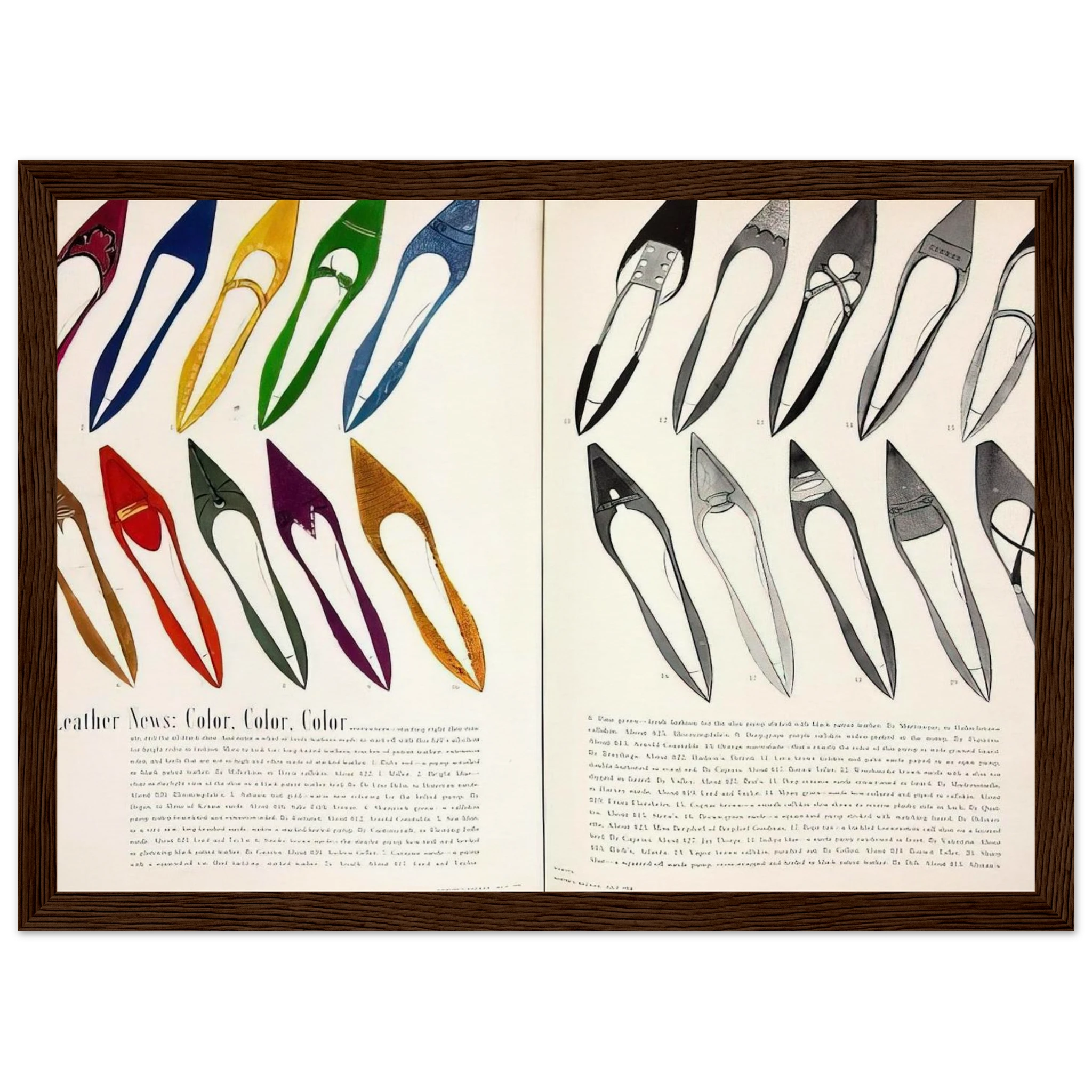 Shoe Advertisement for I.Miller  Harper's Bazzar  Framed Poster | Andy Warhol Framed Prints Wall Art | Andy Warhol Prints