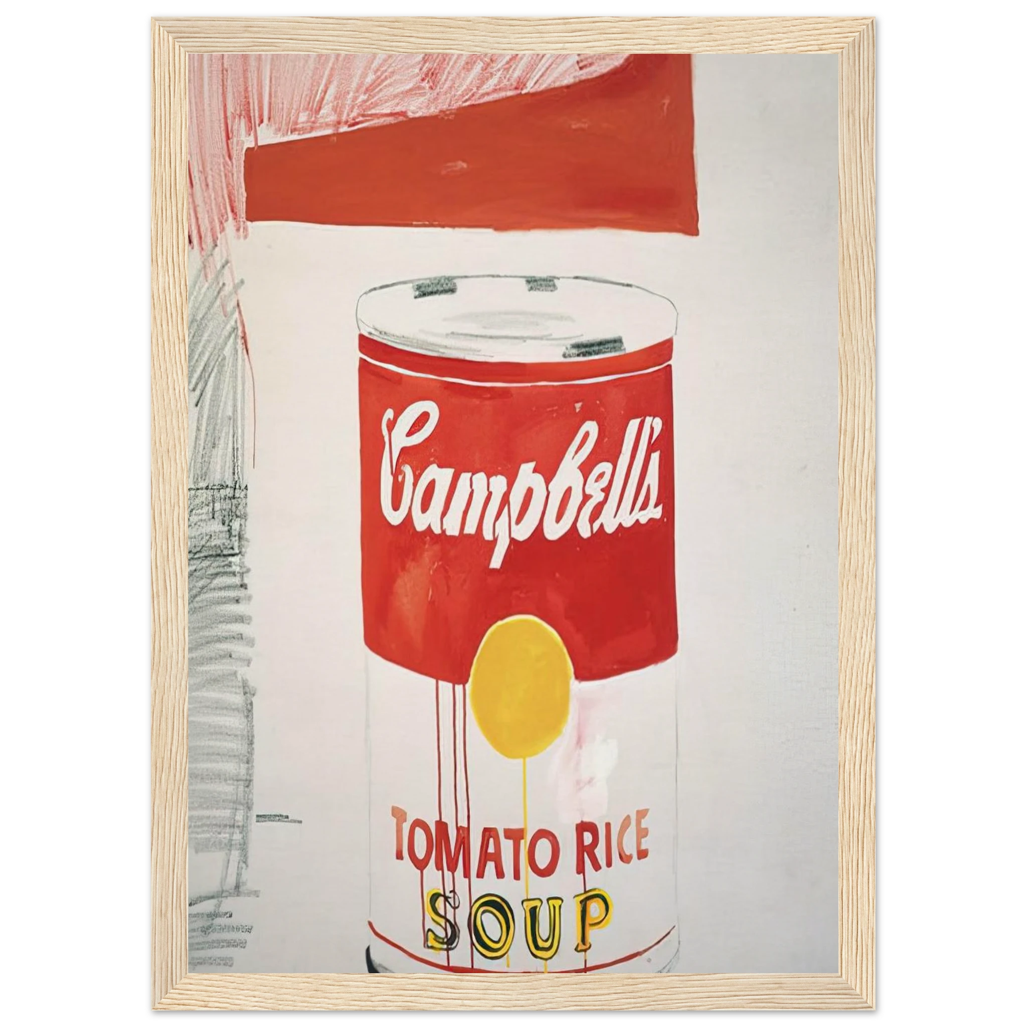 Campbell's Soup Can  Tomato Rice  Framed Poster | Andy Warhol Framed Prints Wall Art | Andy Warhol Prints
