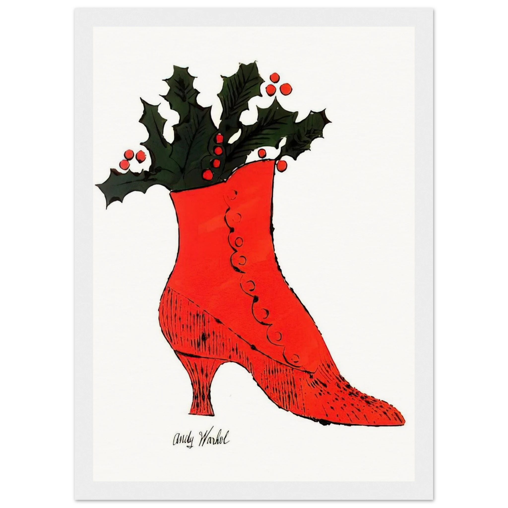 Untitled  red Boot Wit Holly  Framed Poster | Andy Warhol Framed Prints Wall Art | Andy Warhol Prints