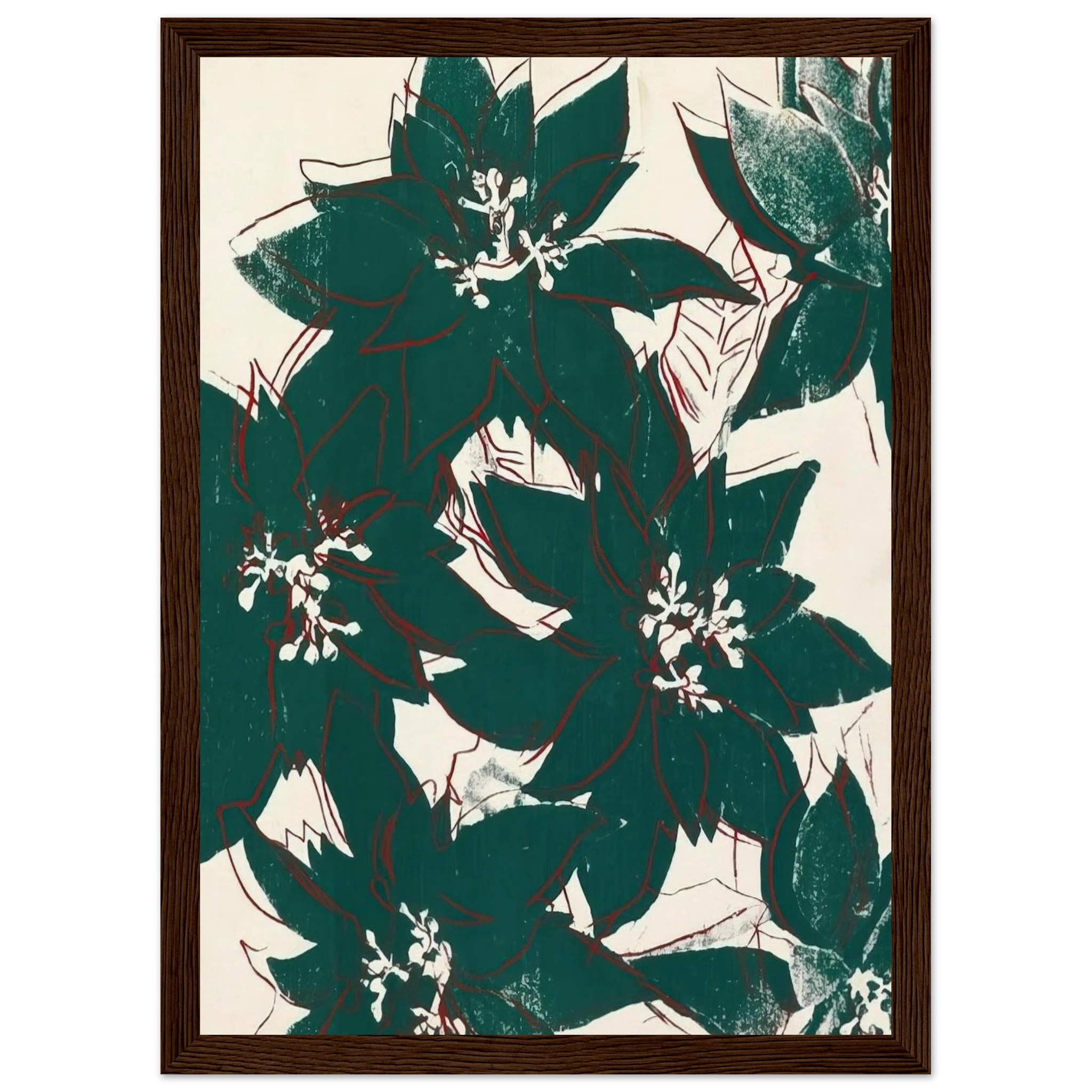 Poinsetta Framed Poster | Andy Warhol Framed Prints Wall Art | Andy Warhol Prints