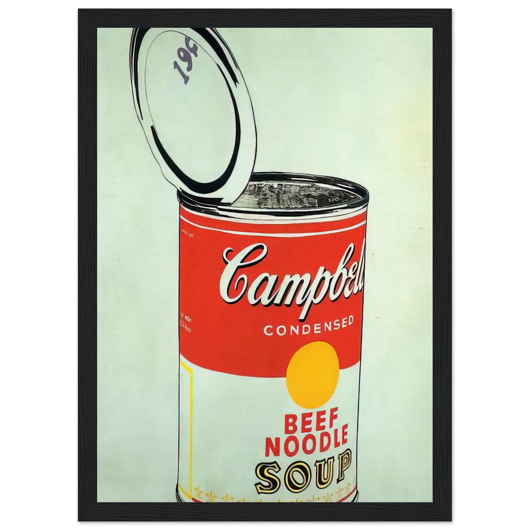 Big Campbell's Soup Can 19c  Beef Noodle  Framed Poster | Andy Warhol Framed Prints Wall Art | Andy Warhol Prints