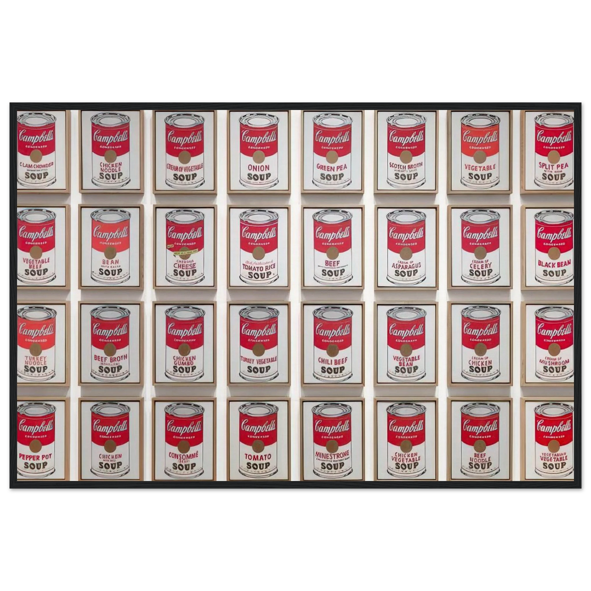 Campbell's Soup Cans Framed Poster | Andy Warhol Framed Prints Wall Art | Andy Warhol Prints