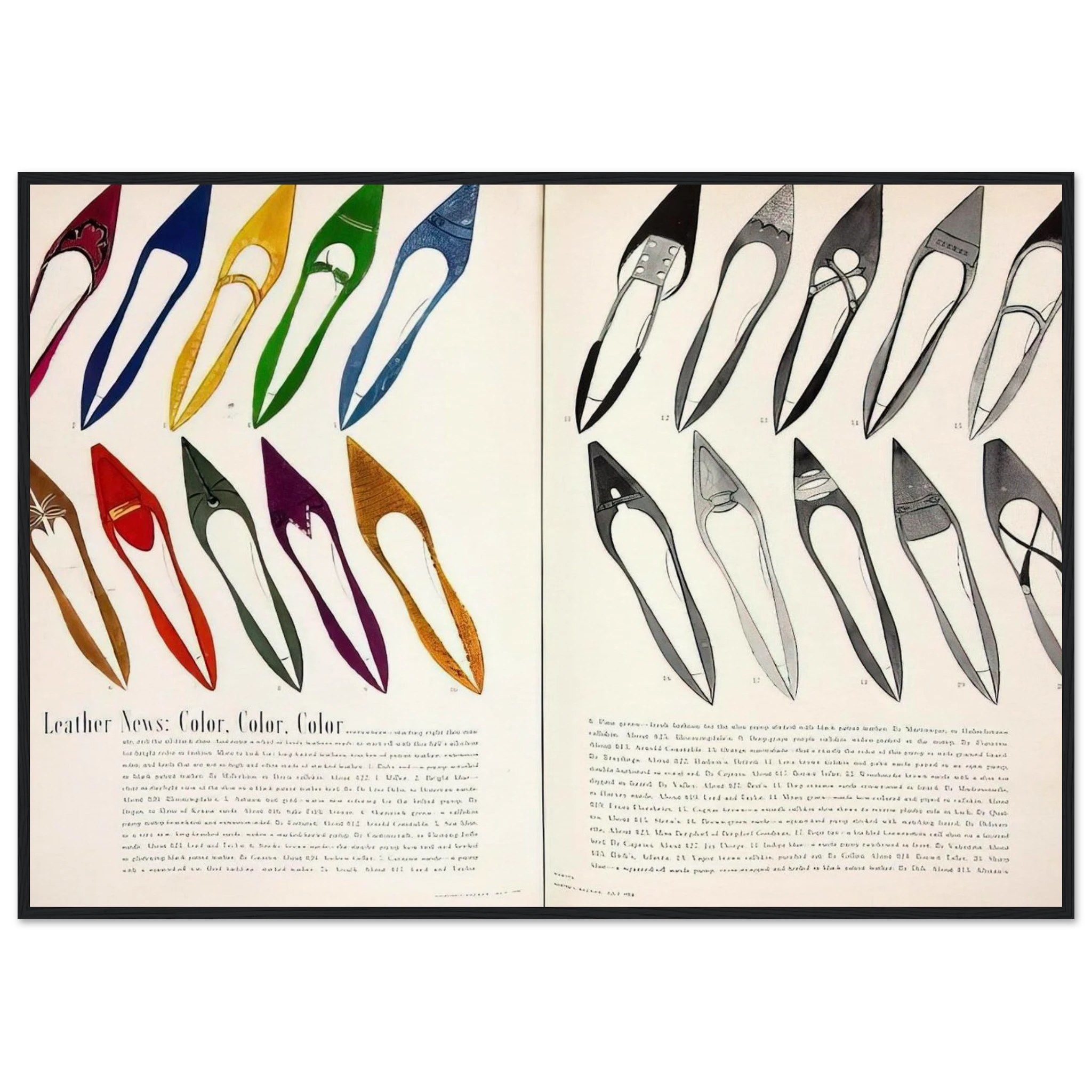 Shoe Advertisement for I.Miller  Harper's Bazzar  Framed Poster | Andy Warhol Framed Prints Wall Art | Andy Warhol Prints