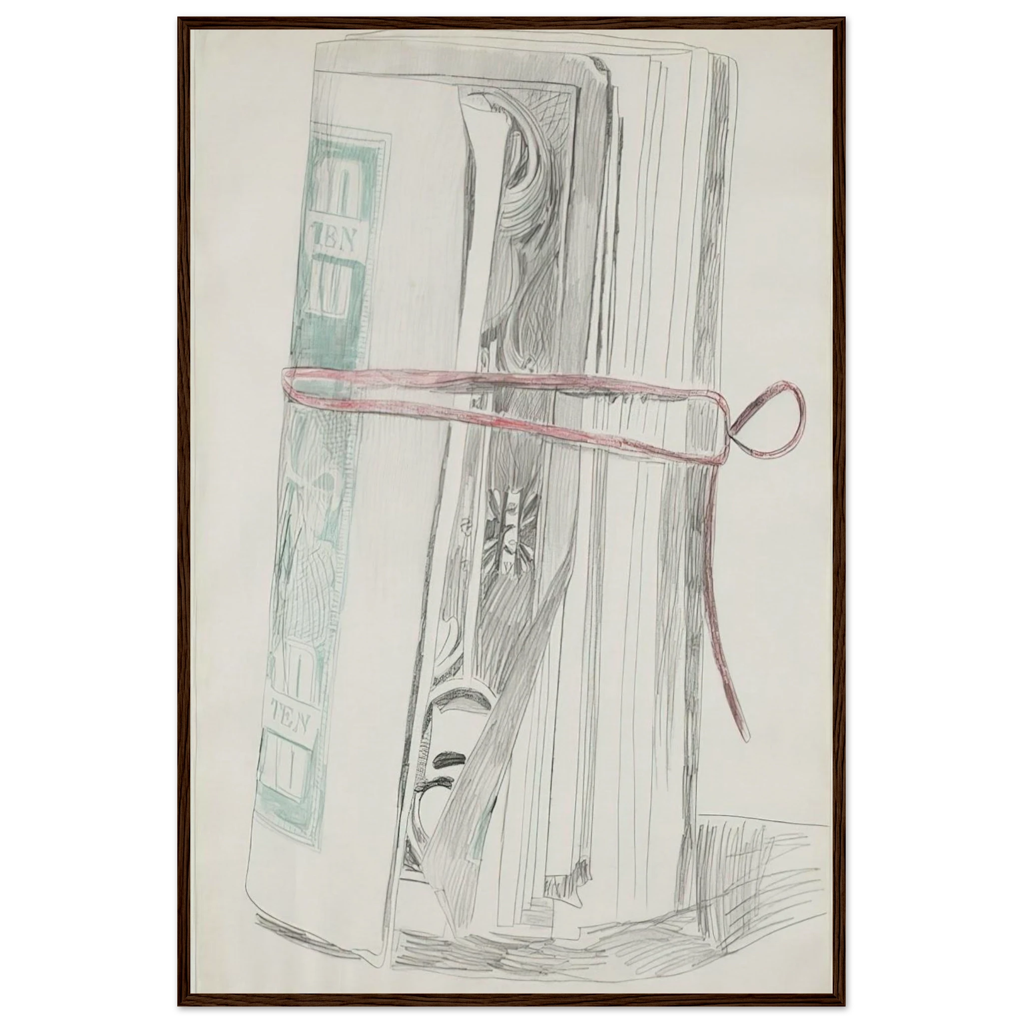 Roll of Bills Framed Poster | Andy Warhol Framed Prints Wall Art | Andy Warhol Prints