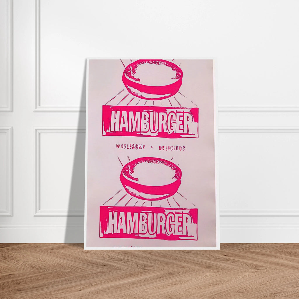 Double Hamburger Framed Poster | Andy Warhol Framed Prints Wall Art | Andy Warhol Prints