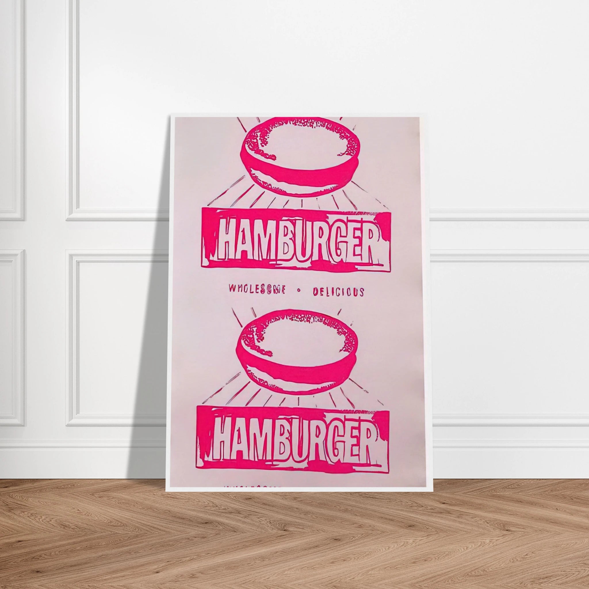 Double Hamburger Framed Poster | Andy Warhol Framed Prints Wall Art | Andy Warhol Prints