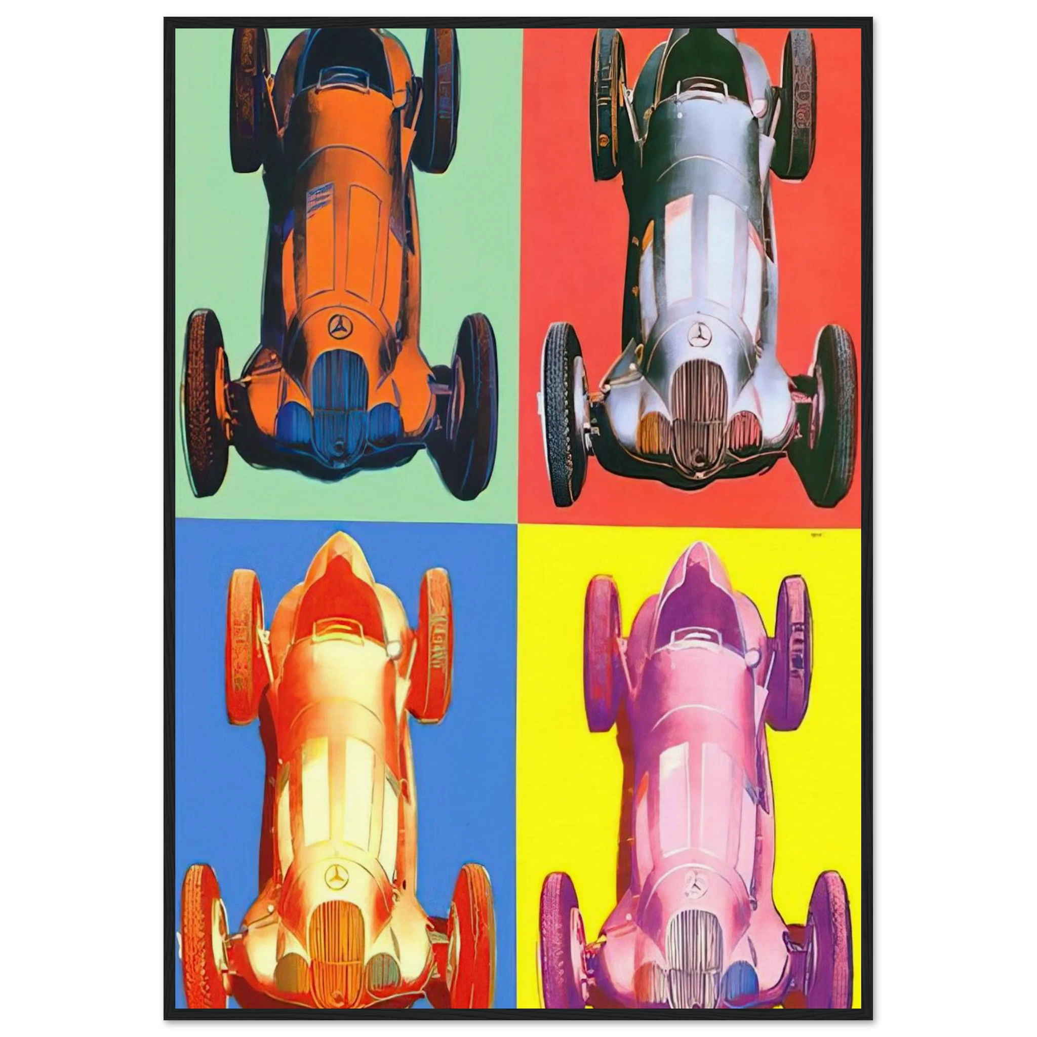 Benz Racing Car Framed Poster | Andy Warhol Framed Prints Wall Art | Andy Warhol Prints