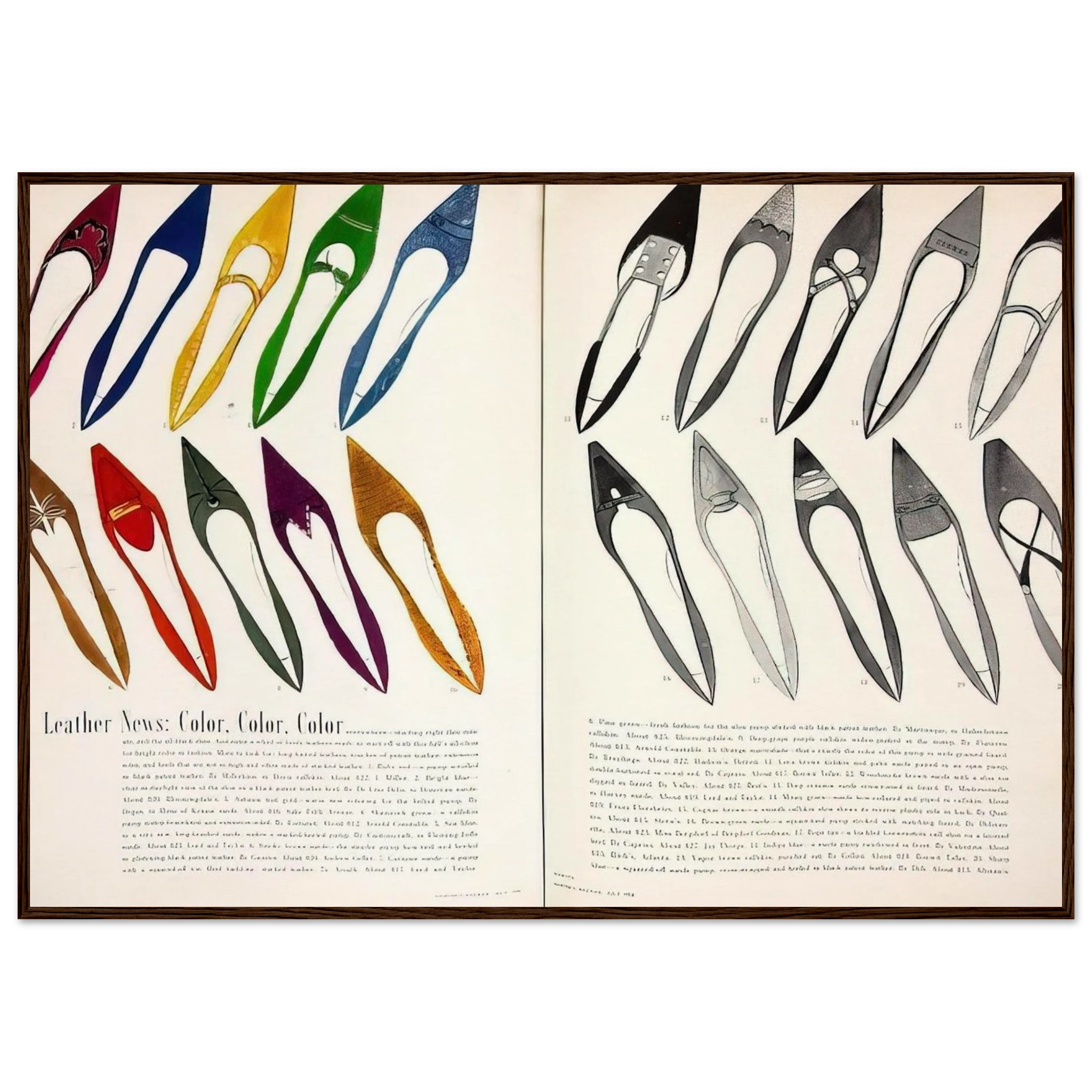 Shoe Advertisement for I.Miller  Harper's Bazzar  Framed Poster | Andy Warhol Framed Prints Wall Art | Andy Warhol Prints