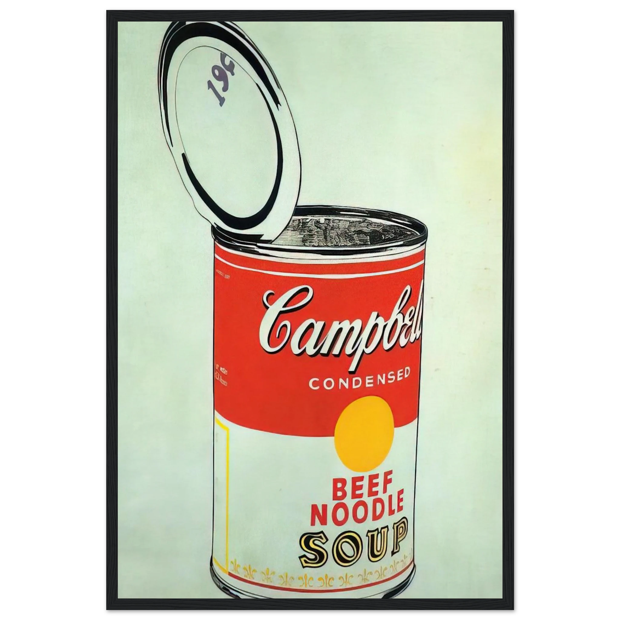 Big Campbell's Soup Can 19c  Beef Noodle  Framed Poster | Andy Warhol Framed Prints Wall Art | Andy Warhol Prints