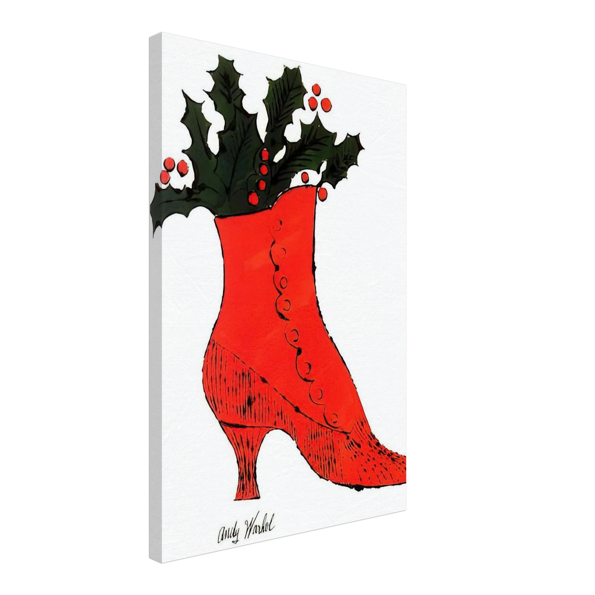 Untitled  red Boot Wit Holly  Canvas | Andy Warhol Canvas | Andy Warhol Prints