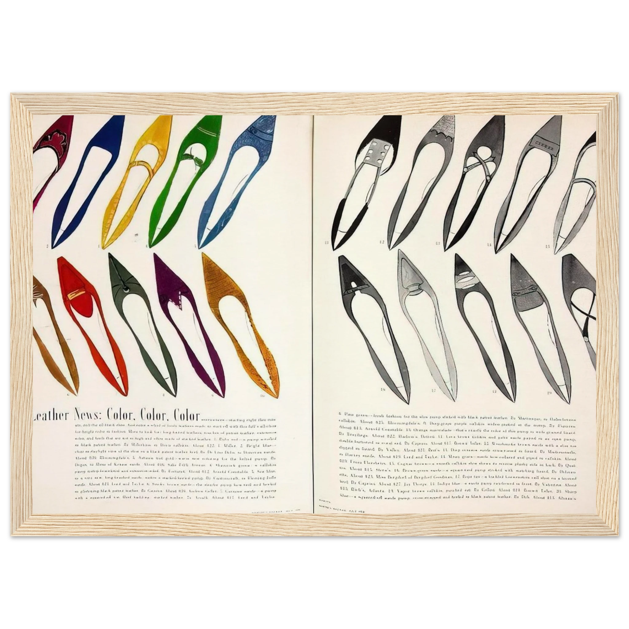 Shoe Advertisement for I.Miller  Harper's Bazzar  Framed Poster | Andy Warhol Framed Prints Wall Art | Andy Warhol Prints
