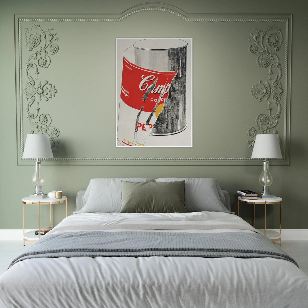 Big Torn Campbell's Soup Can  Pepper Pot  Framed Poster | Andy Warhol Framed Prints Wall Art | Andy Warhol Prints
