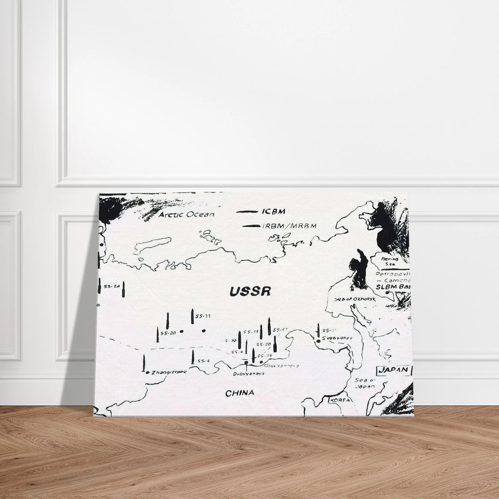 Map of Eastern U.S.S.R. Missile Bases Canvas | Andy Warhol Canvas | Andy Warhol Prints