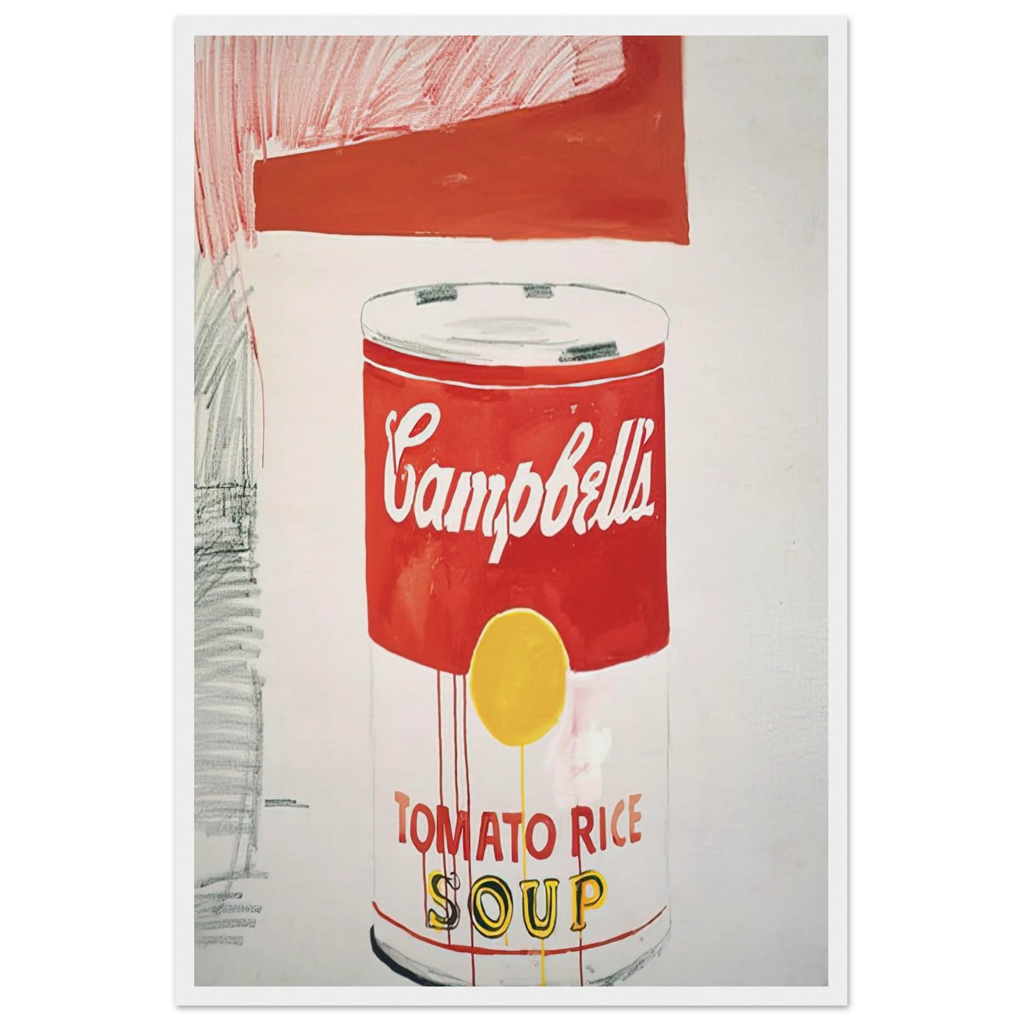 Campbell's Soup Can  Tomato Rice  Framed Poster | Andy Warhol Framed Prints Wall Art | Andy Warhol Prints