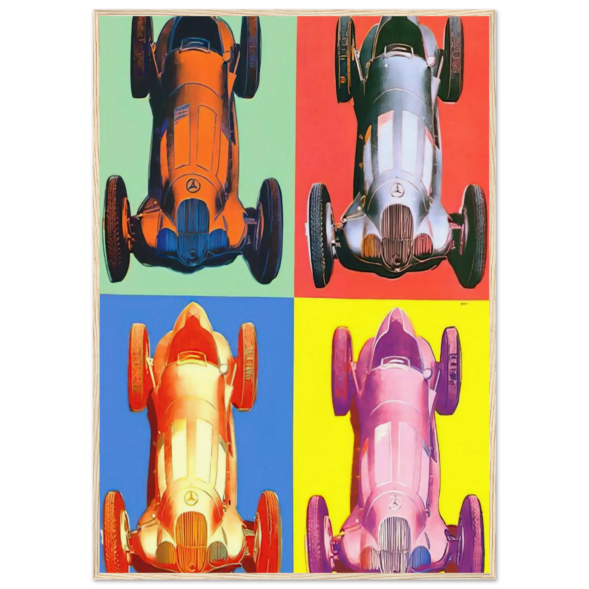 Benz Racing Car Framed Poster | Andy Warhol Framed Prints Wall Art | Andy Warhol Prints