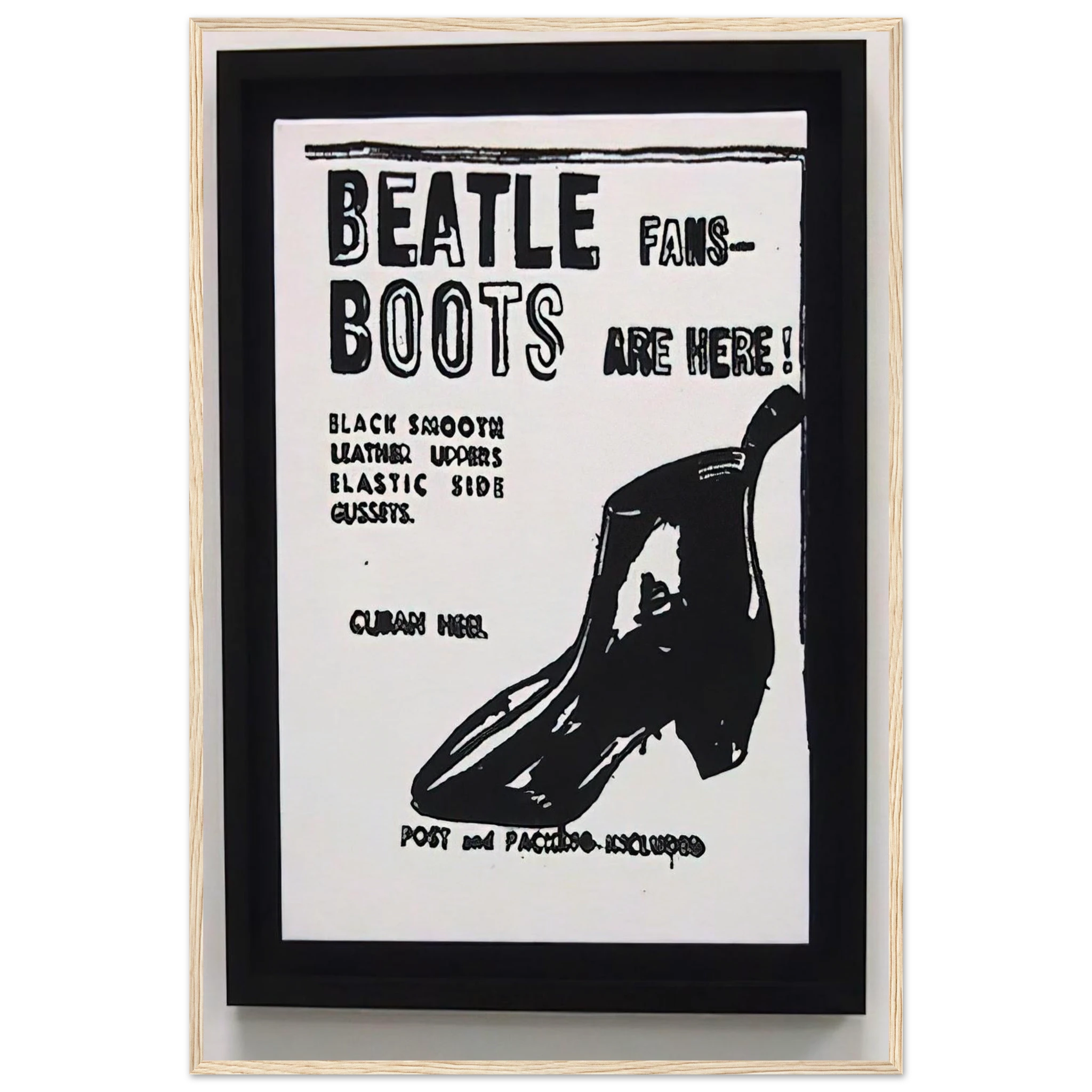 Beatle Boots Framed Poster | Andy Warhol Framed Prints Wall Art | Andy Warhol Prints