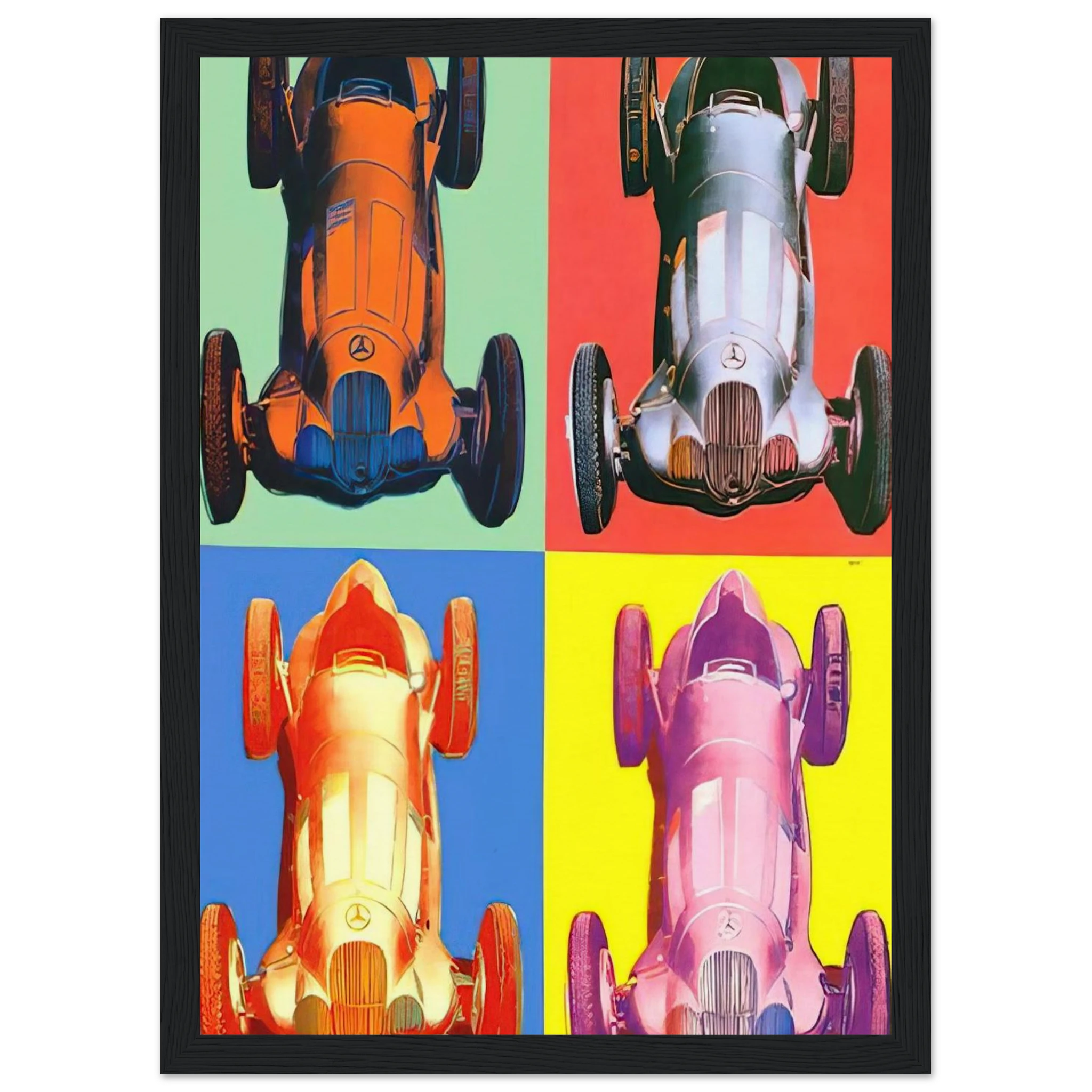 Benz Racing Car Framed Poster | Andy Warhol Framed Prints Wall Art | Andy Warhol Prints