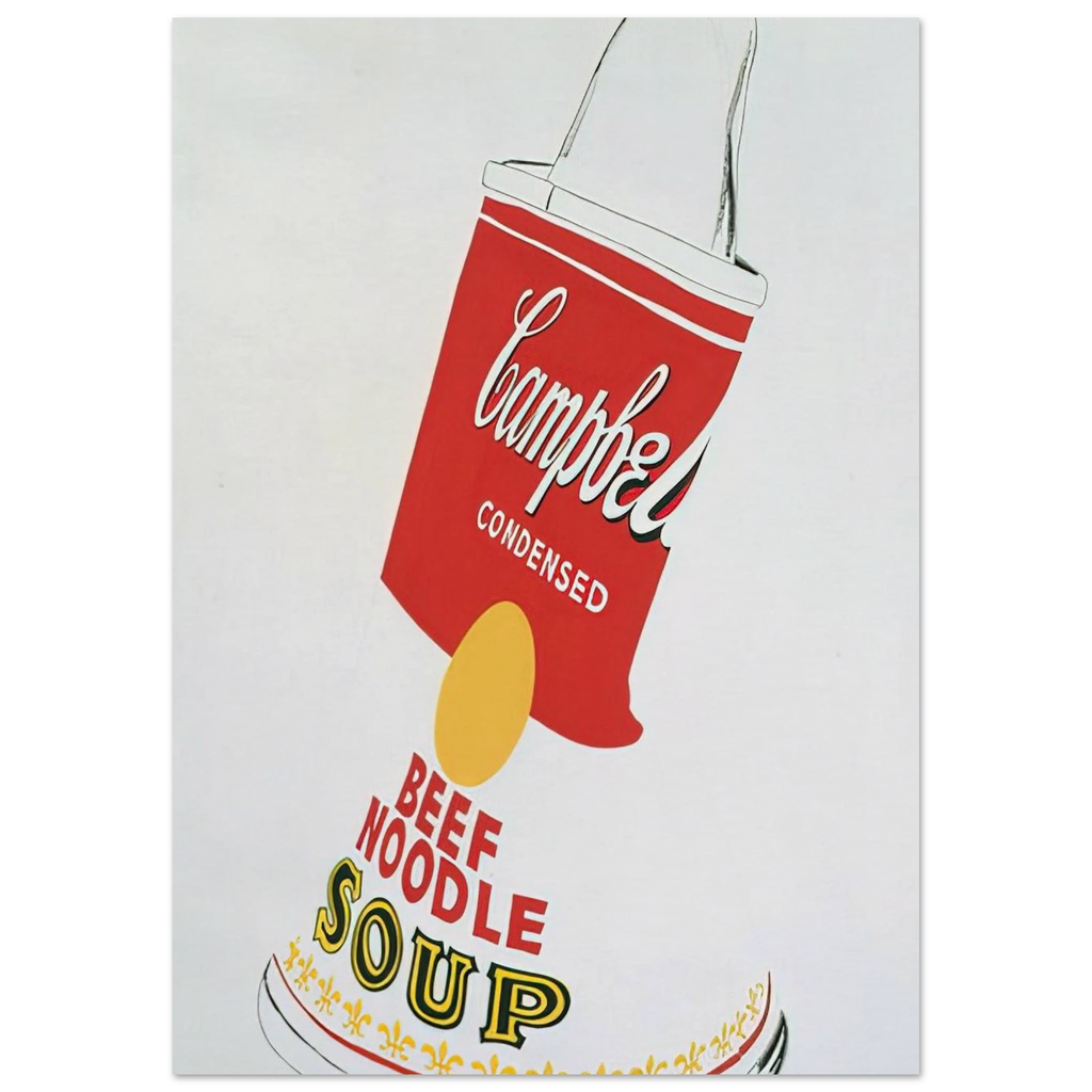 Crushed Campbell's Soup Can  Beef Noodle  Poster | Andy Warhol Poster | Andy Warhol Prints