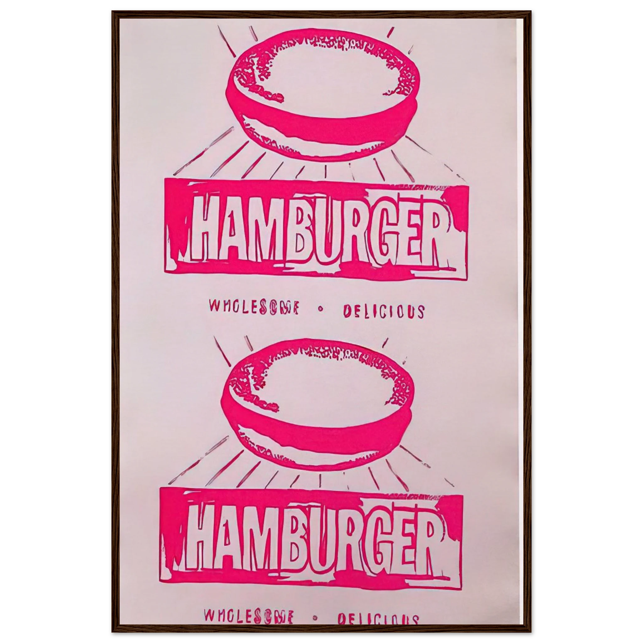 Double Hamburger Framed Poster | Andy Warhol Framed Prints Wall Art | Andy Warhol Prints