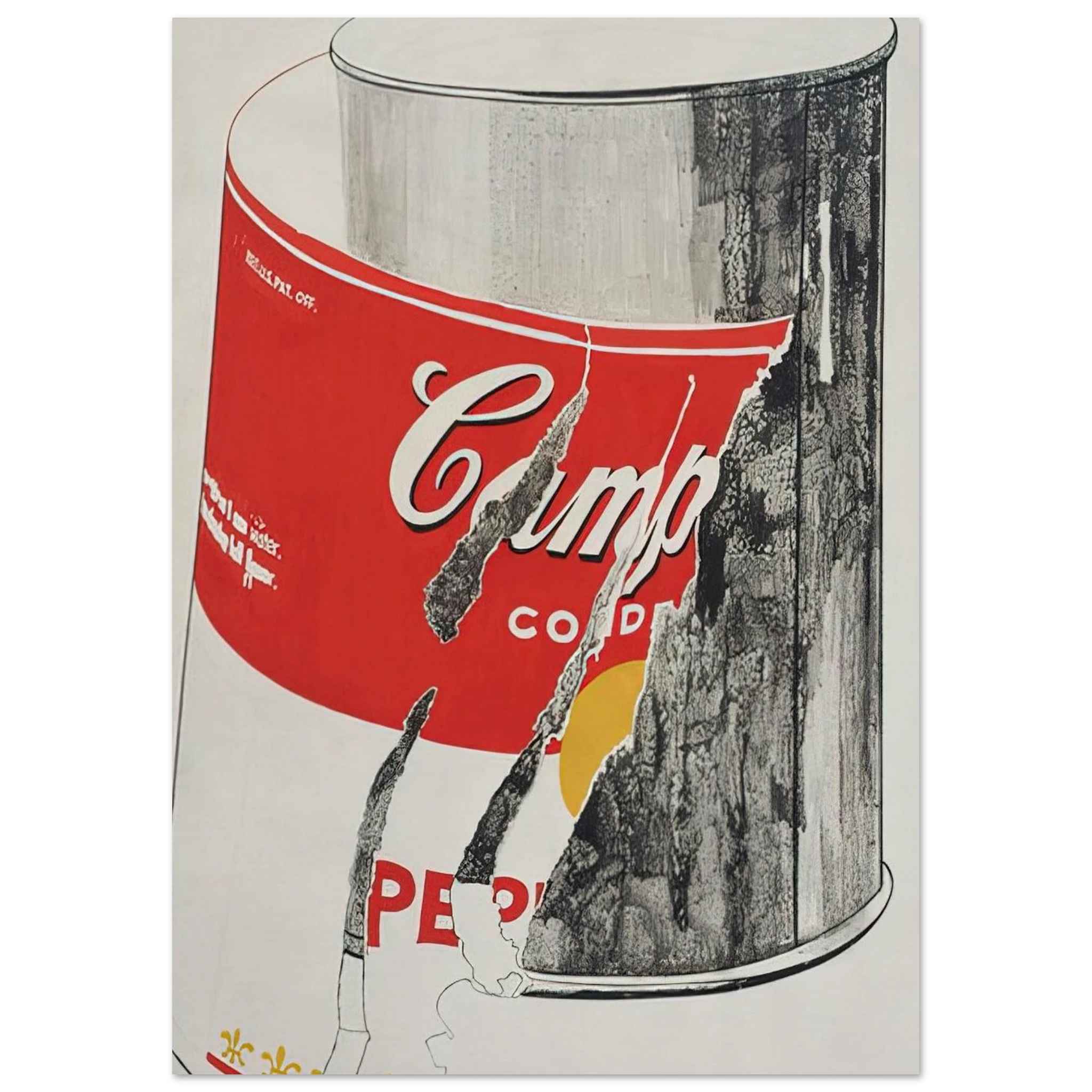 Big Torn Campbell's Soup Can  Pepper Pot  Poster | Andy Warhol Poster | Andy Warhol Prints