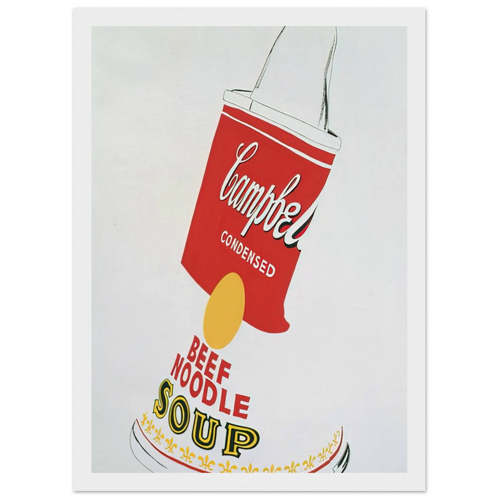 Crushed Campbell's Soup Can  Beef Noodle  Framed Poster | Andy Warhol Framed Prints Wall Art | Andy Warhol Prints