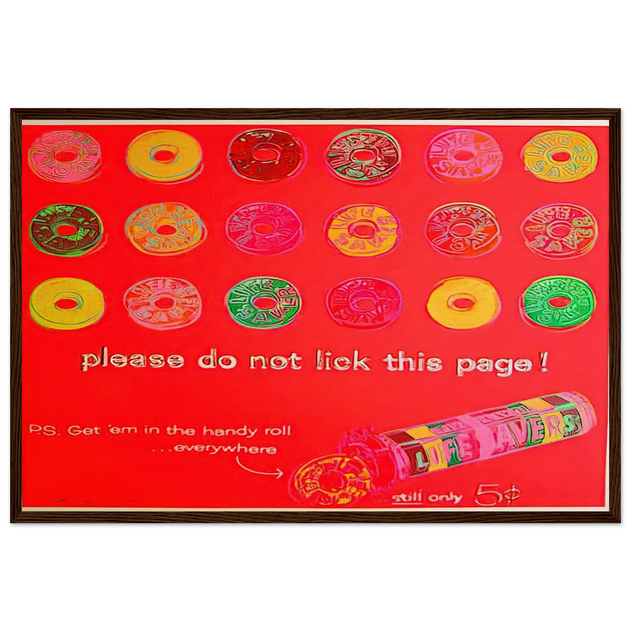 Life Savers Framed Poster | Andy Warhol Framed Prints Wall Art | Andy Warhol Prints