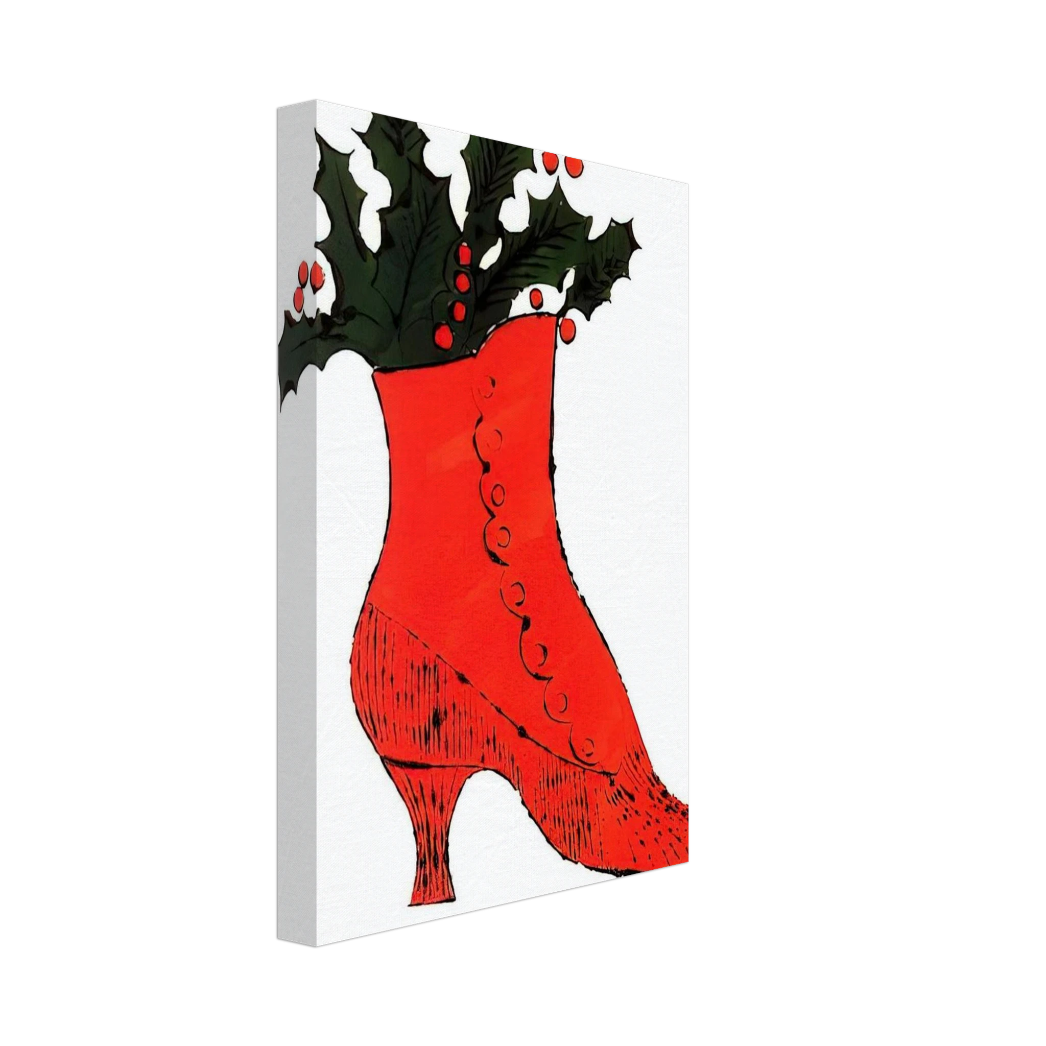 Untitled  red Boot Wit Holly  Canvas | Andy Warhol Canvas | Andy Warhol Prints