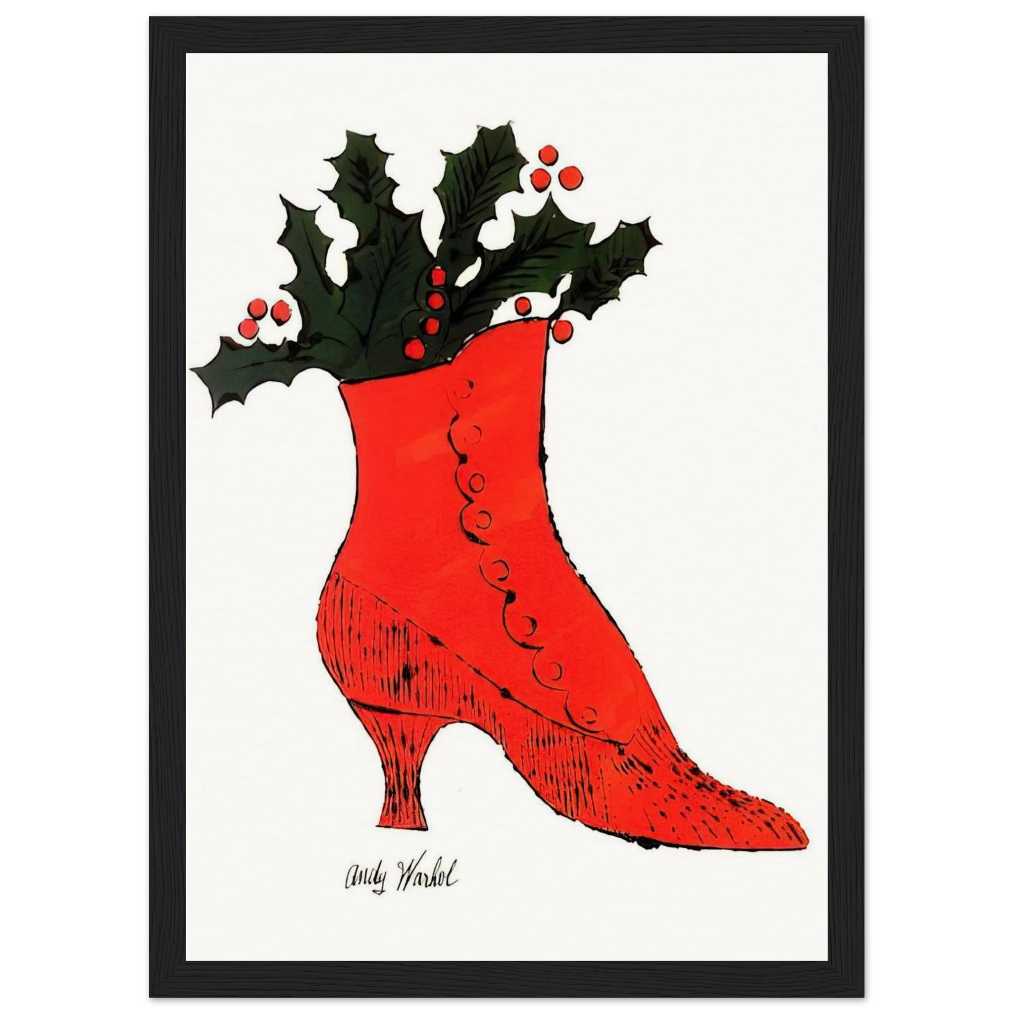 Untitled  red Boot Wit Holly  Framed Poster | Andy Warhol Framed Prints Wall Art | Andy Warhol Prints