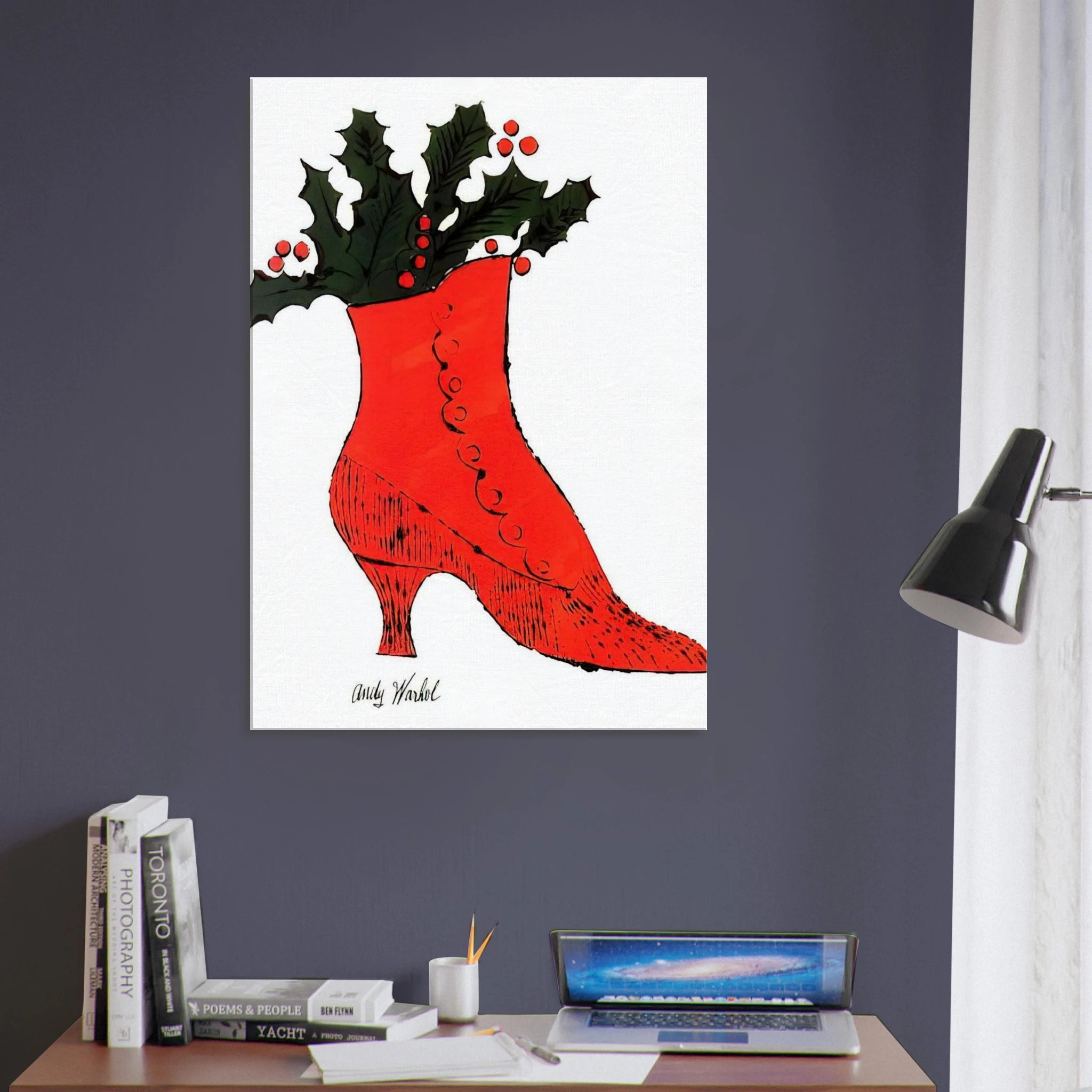 Untitled  red Boot Wit Holly  Canvas | Andy Warhol Canvas | Andy Warhol Prints