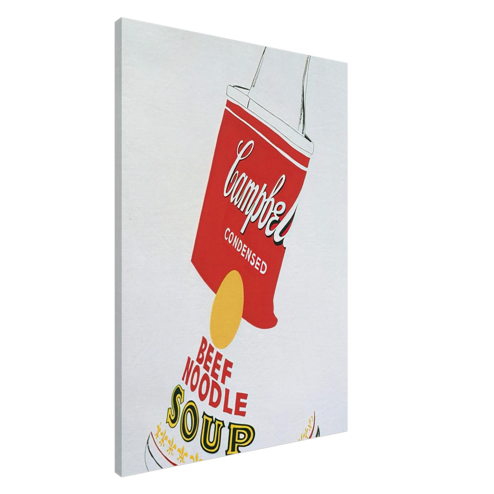 Crushed Campbell's Soup Can  Beef Noodle  Canvas | Andy Warhol Canvas | Andy Warhol Prints