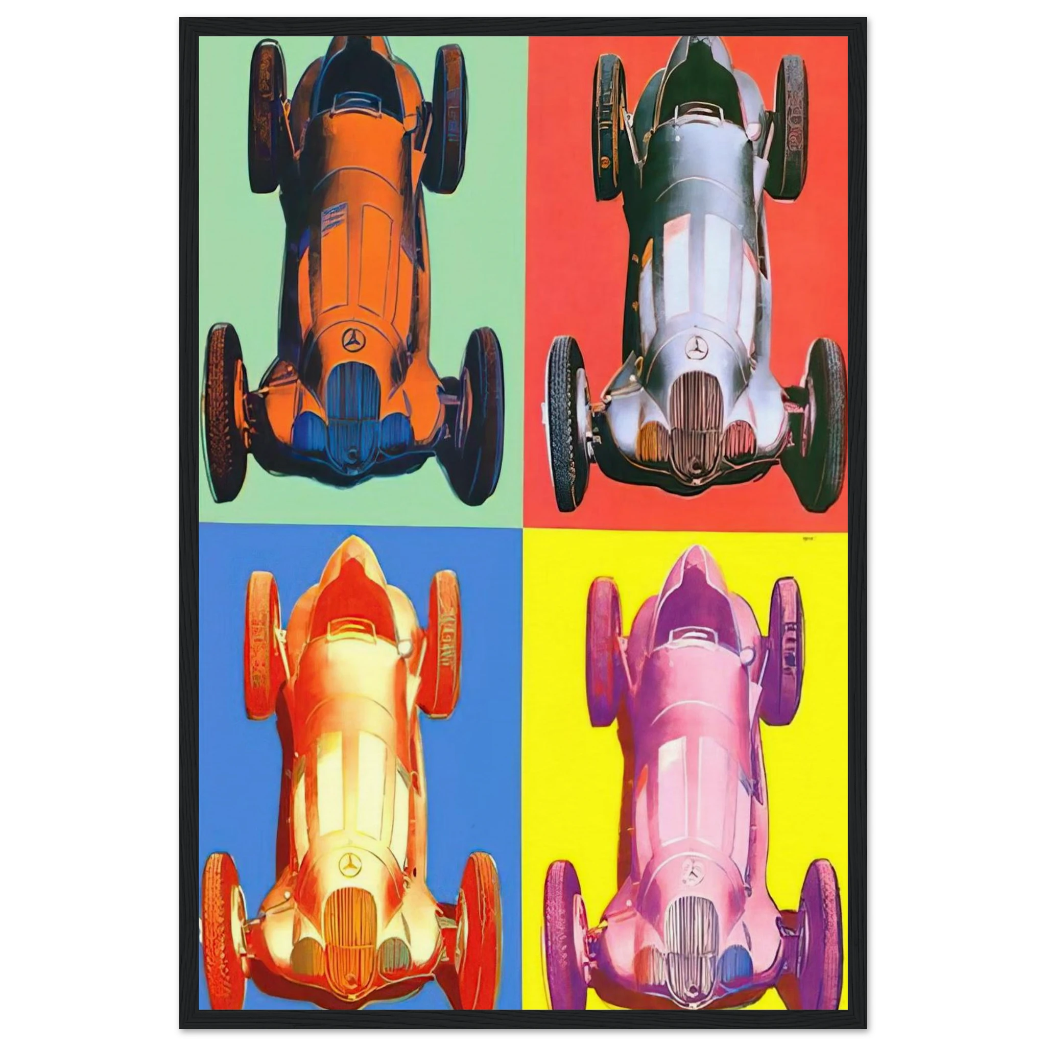 Benz Racing Car Framed Poster | Andy Warhol Framed Prints Wall Art | Andy Warhol Prints