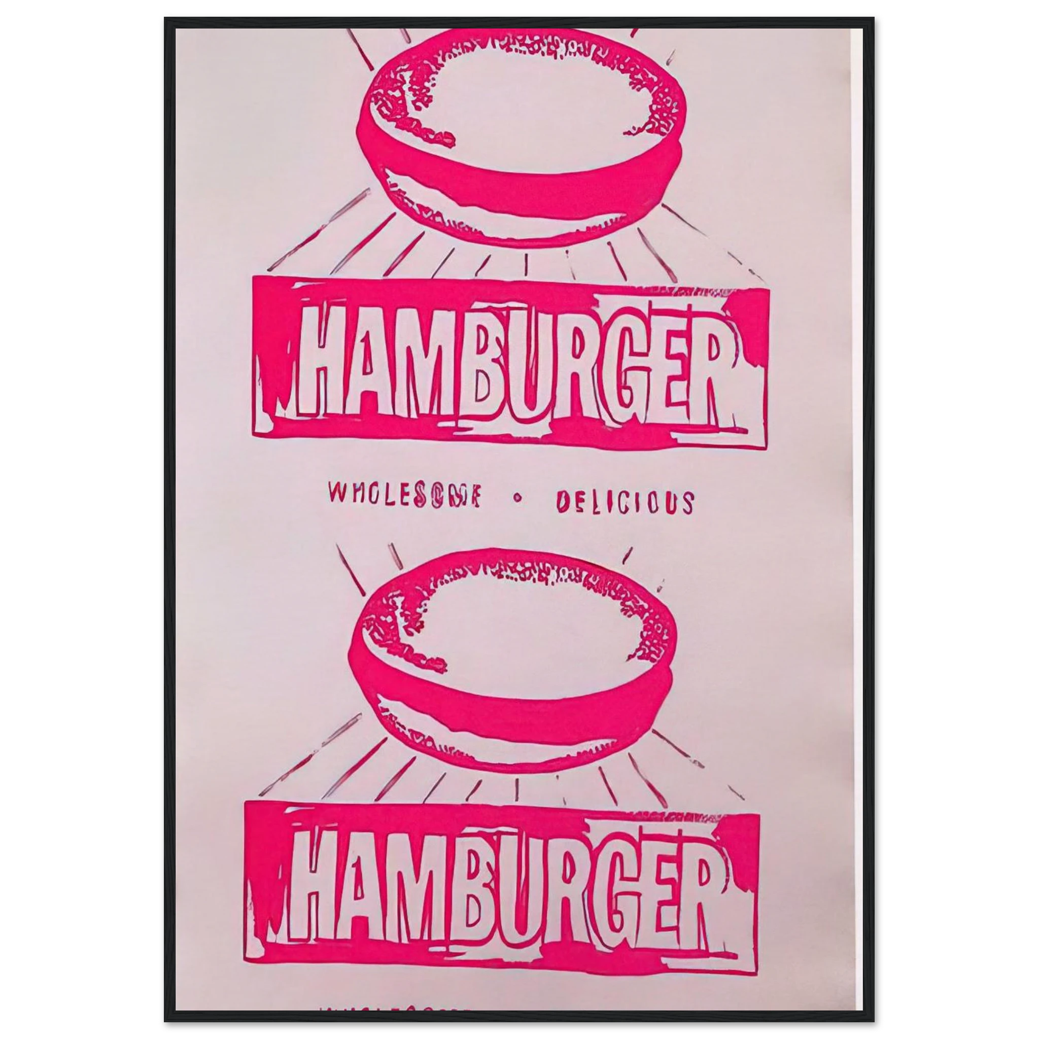 Double Hamburger Framed Poster | Andy Warhol Framed Prints Wall Art | Andy Warhol Prints