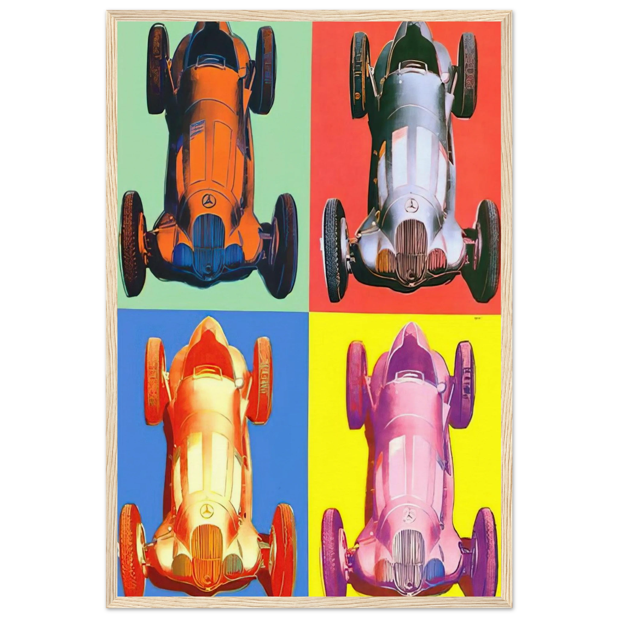 Benz Racing Car Framed Poster | Andy Warhol Framed Prints Wall Art | Andy Warhol Prints