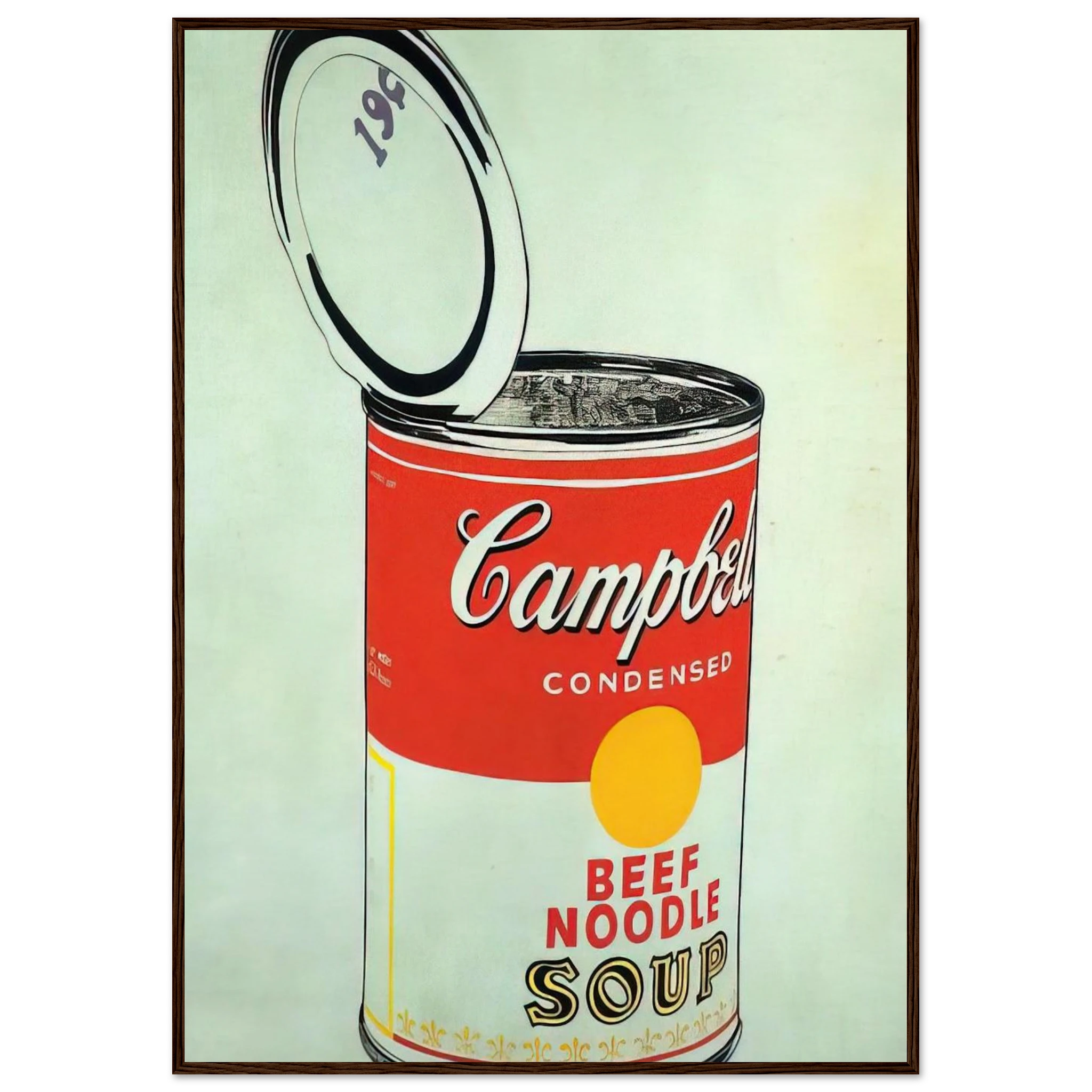 Big Campbell's Soup Can 19c  Beef Noodle  Framed Poster | Andy Warhol Framed Prints Wall Art | Andy Warhol Prints