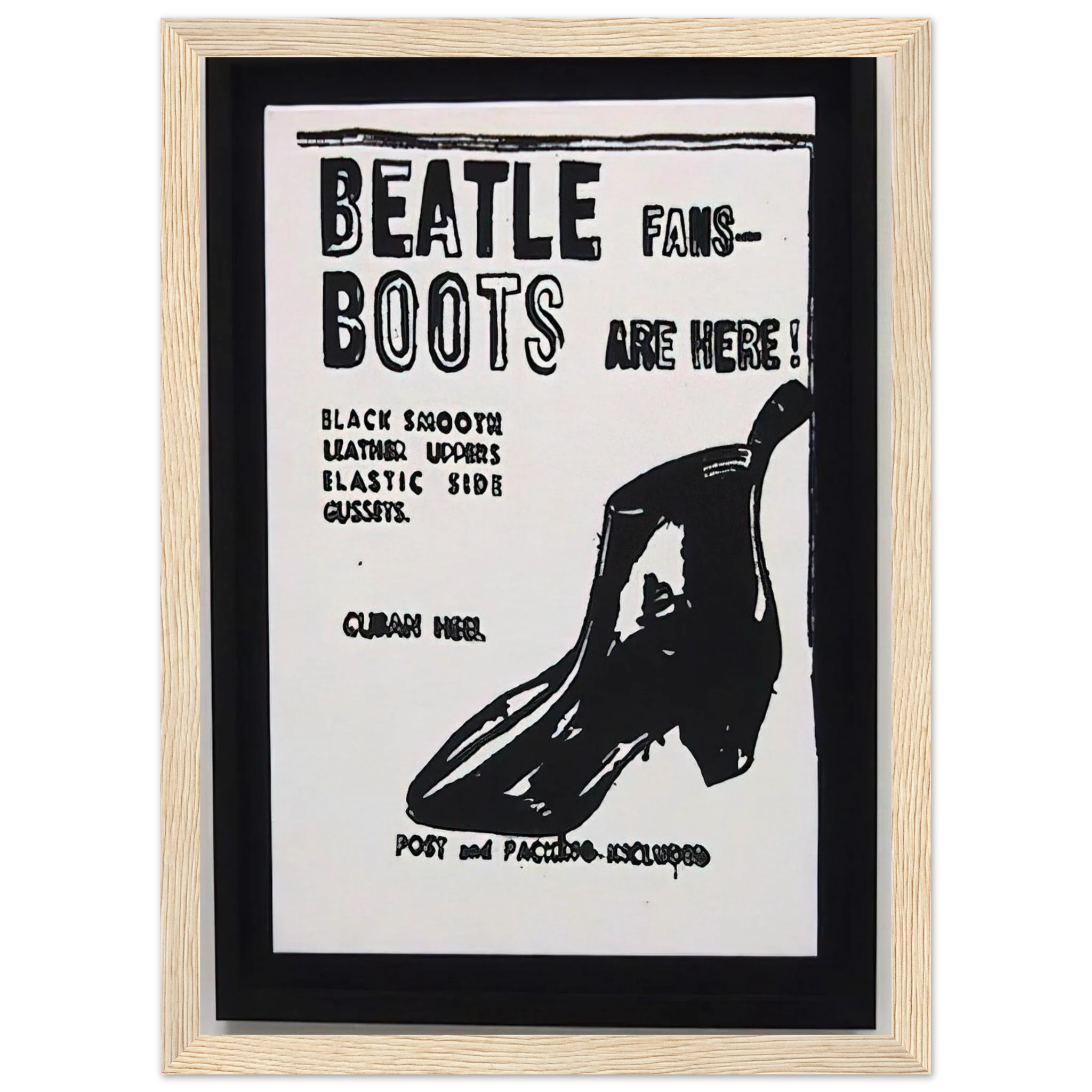 Beatle Boots Framed Poster | Andy Warhol Framed Prints Wall Art | Andy Warhol Prints