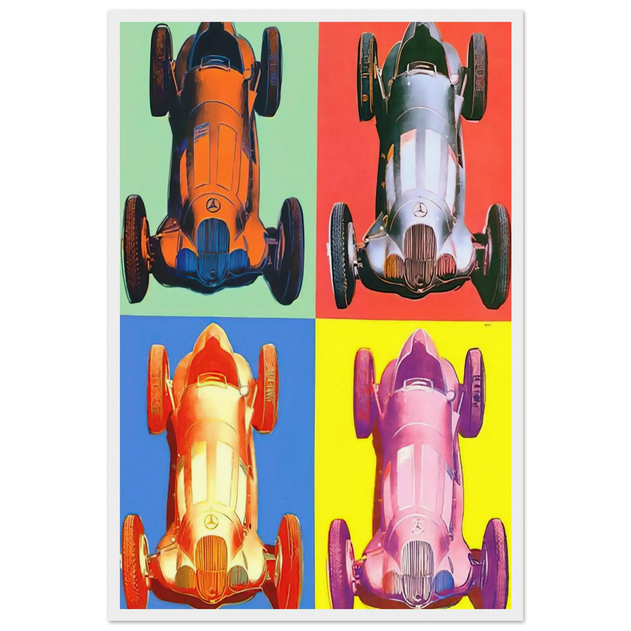 Benz Racing Car Framed Poster | Andy Warhol Framed Prints Wall Art | Andy Warhol Prints