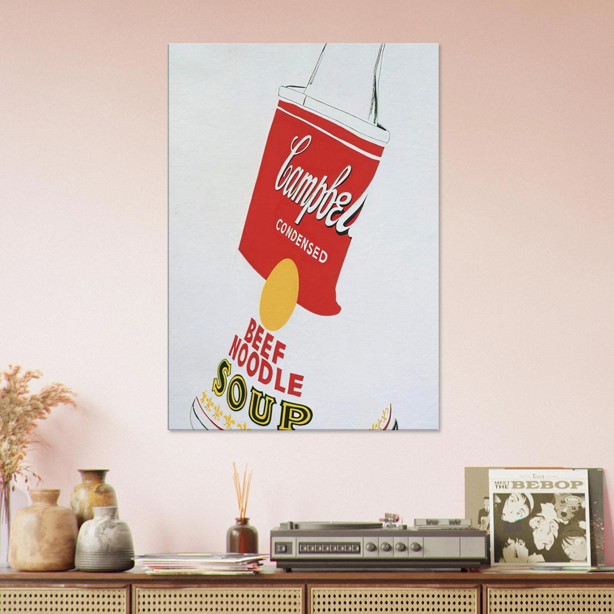 Crushed Campbell's Soup Can  Beef Noodle  Canvas | Andy Warhol Canvas | Andy Warhol Prints