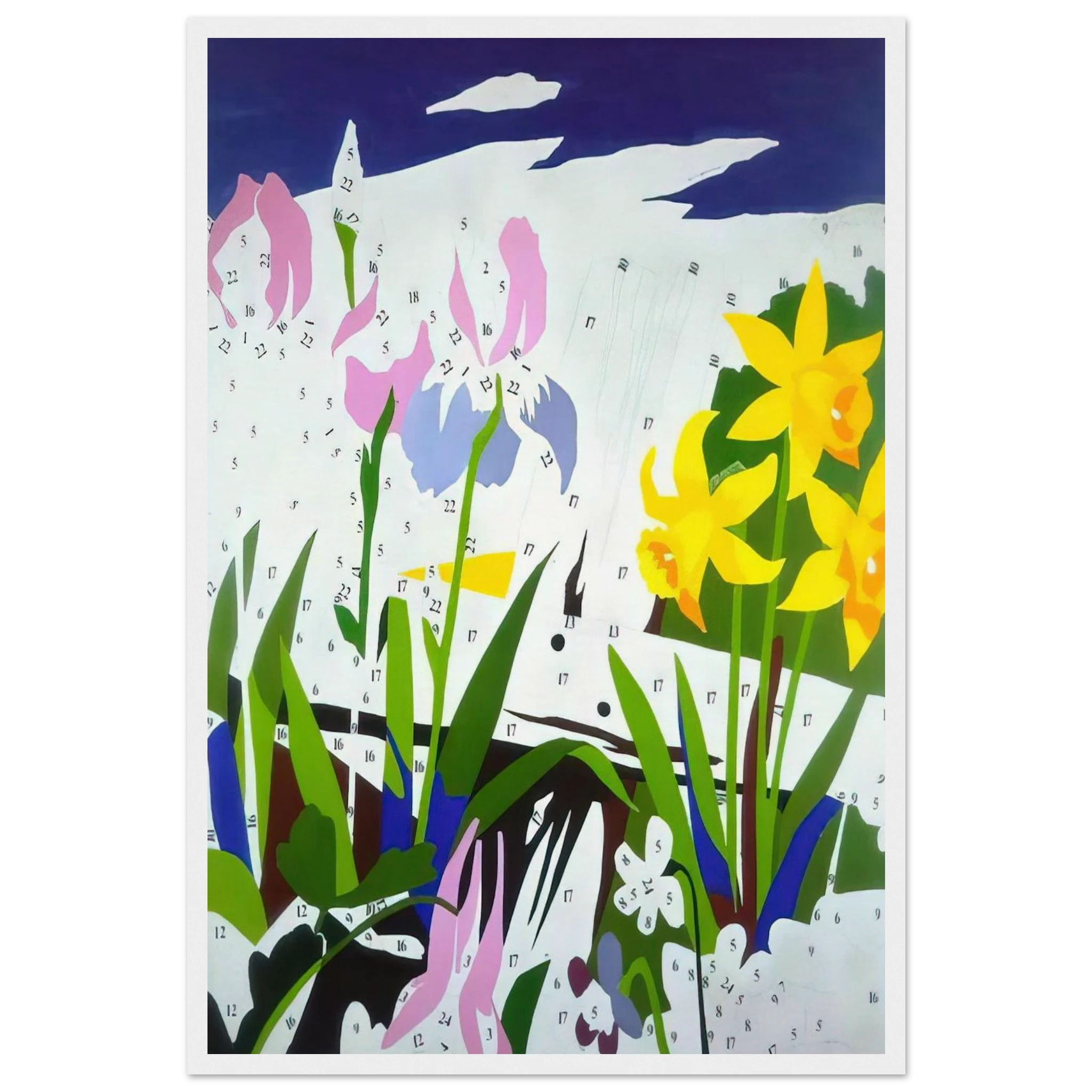 Do It Yourself  Flowers  Framed Poster | Andy Warhol Framed Prints Wall Art | Andy Warhol Prints