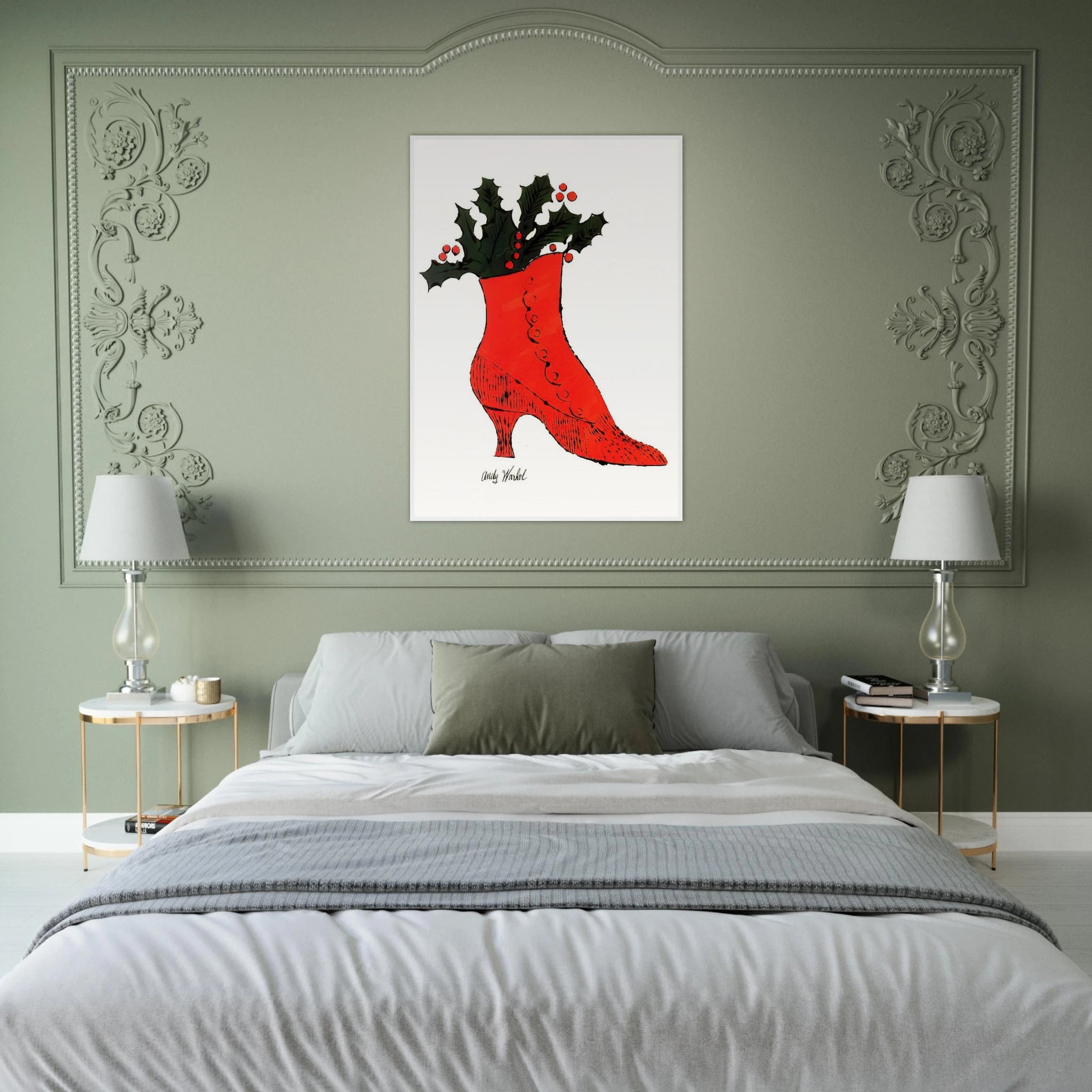 Untitled  red Boot Wit Holly  Framed Poster | Andy Warhol Framed Prints Wall Art | Andy Warhol Prints