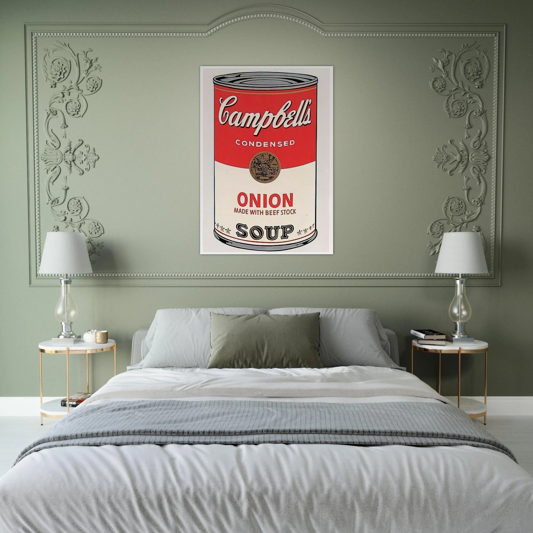 Campbell's Soup Can  onion  Framed Poster | Andy Warhol Framed Prints Wall Art | Andy Warhol Prints